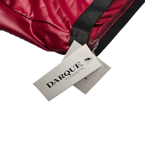 Darque by Coquette Wetlook Pleated Mini Skirt Set • Merlot Black • XL • NWT - Picture 4 of 10